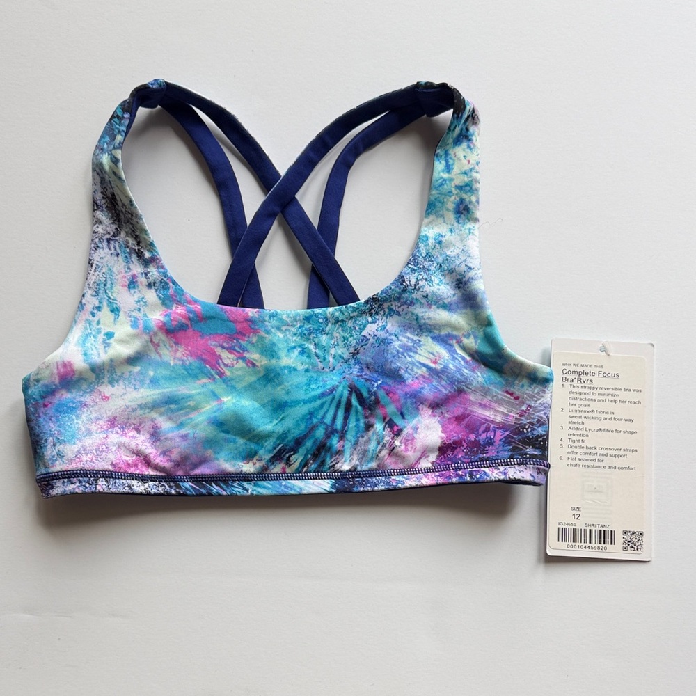 NWT Ivivva/lululemon girls reversible complete focus sports bra